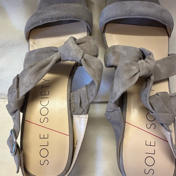 Sole Society Gray Suede Sandals - Picture 2 of 8
